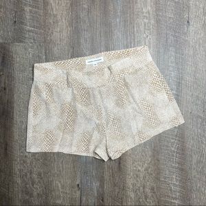 Amanda Uprichard Snakeskin Print 100% Silk Shorts Size Small